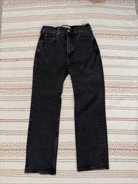 Abercrombie Ankle Straight Ultra High Rise Black Jeans